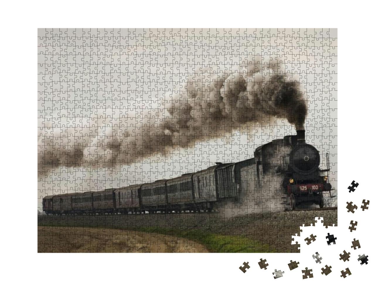 Vintage Black Steam Train... Jigsaw Puzzle with 1000 pieces