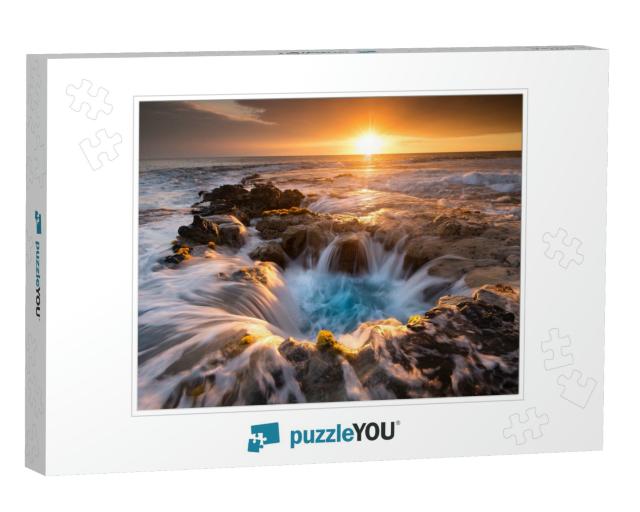 Pools of Paradise During Sunset At the Coast of Hawaii Bi... Jigsaw Puzzle