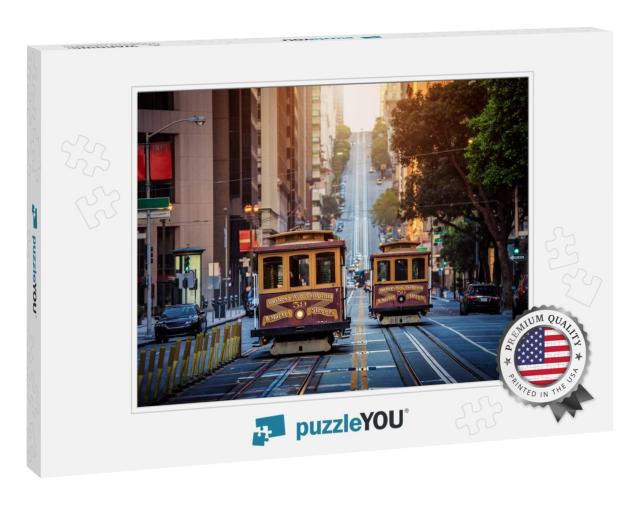 Classic View of Historic Traditional Cable Cars Riding on... Jigsaw Puzzle