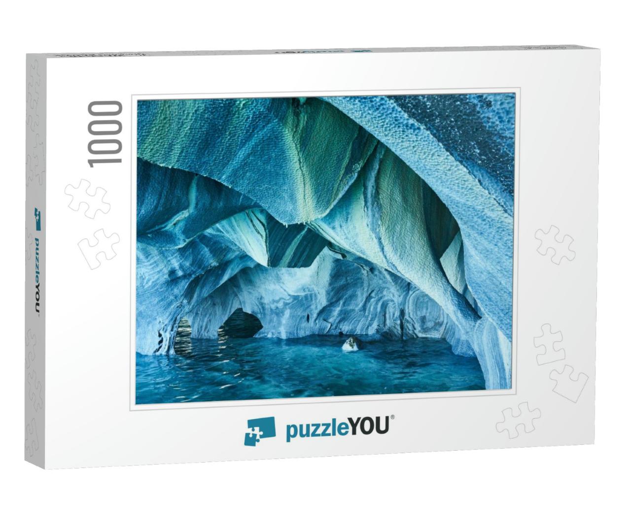 The Marble Caves of Patagonia, Chile. Turquoise Colors &... Jigsaw Puzzle with 1000 pieces