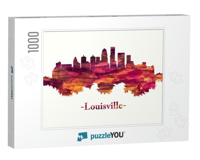 Red Skyline of Louisville, Largest City of Kentucky, Sits... Jigsaw Puzzle with 1000 pieces