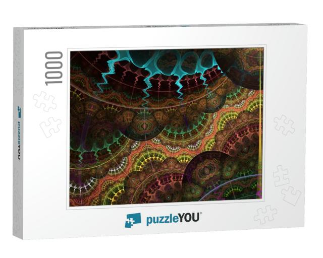 Digital Artwork for Creative Graphic Design. Detailed Fra... Jigsaw Puzzle with 1000 pieces