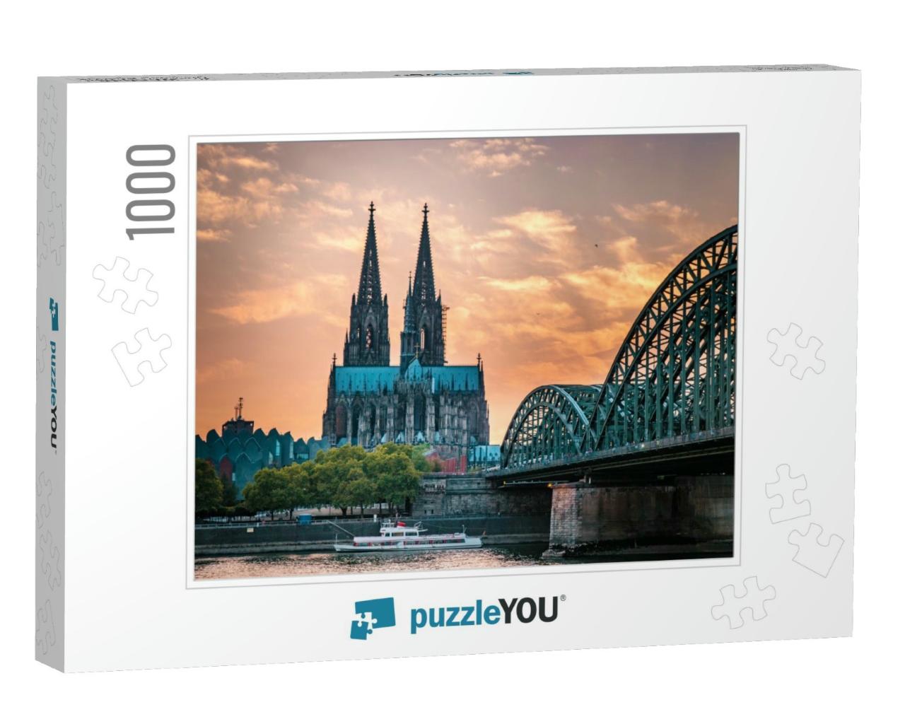 Cologne Cathedral & Hohenzollern Bridge, Cologne, Germany... Jigsaw Puzzle with 1000 pieces