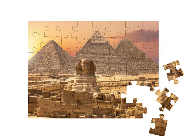 The Sphinx & the Piramids, Famous Wonder of the World, Gi... Jigsaw Puzzle with 48 pieces