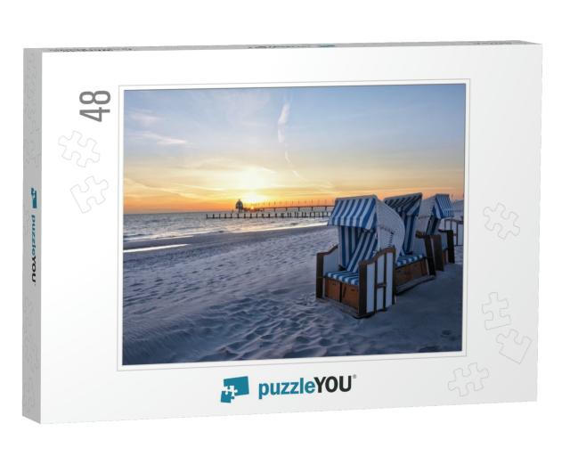 Beach of the Baltic Sea Resort Zingst... Jigsaw Puzzle with 48 pieces