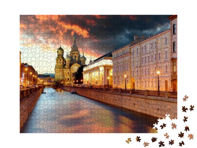 Russia, St. Petersburg - Church Savior on Spilled Blood... Jigsaw Puzzle with 1000 pieces