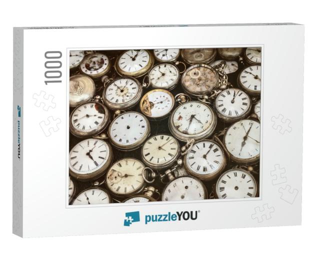 Retro Styled Image of Old Scratched & Run Down Pocket Wat... Jigsaw Puzzle with 1000 pieces