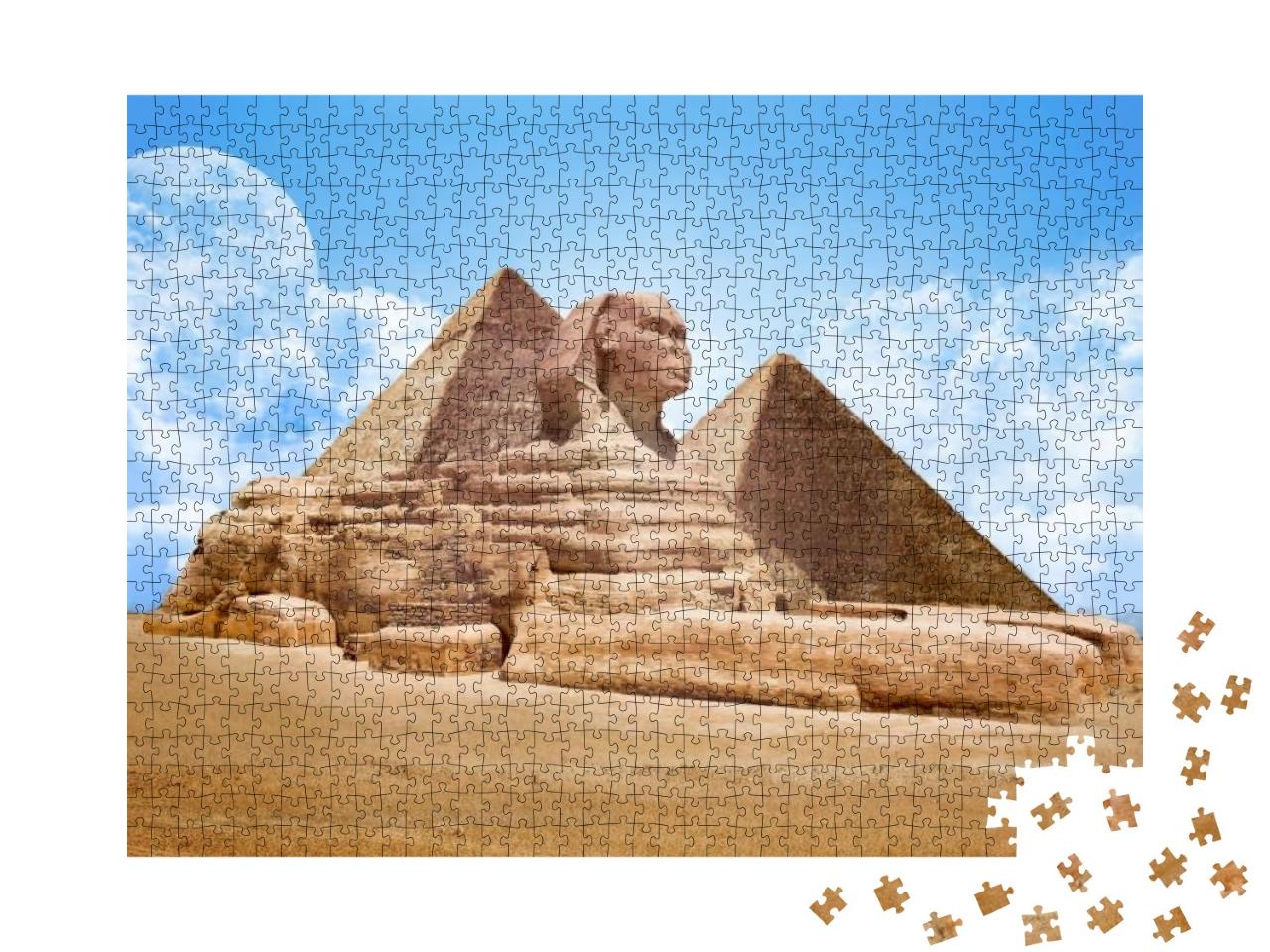 Pyramids Egypt with Great Sphinx... Jigsaw Puzzle with 1000 pieces