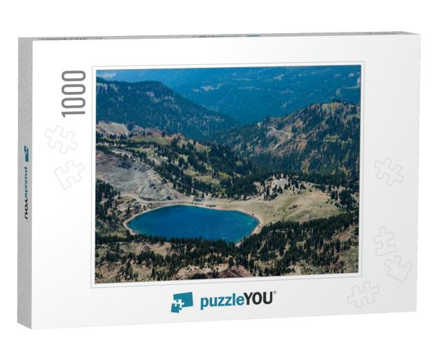 Lake Helen & Mountains Viewed from Lassen Peak Trail in L... Jigsaw Puzzle with 1000 pieces