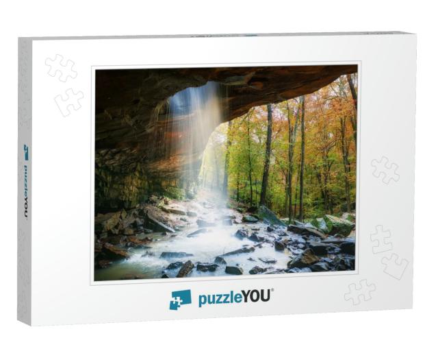 Ozark National Forest Glory Hole Falls in Autumn... Jigsaw Puzzle