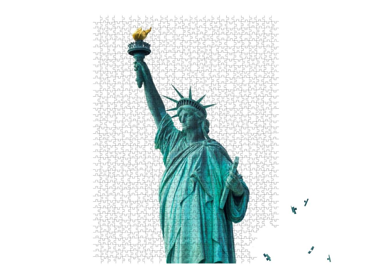 Statue of Liberty National Monument with Blue Sky Backgro... Jigsaw Puzzle with 1000 pieces