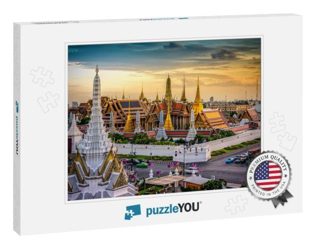 Grand Palace & Wat Phra Keaw At Sunset Bangkok, Thailand... Jigsaw Puzzle