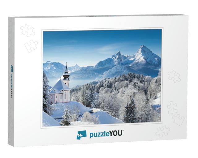 Panoramic View of Beautiful Winter Wonderland Mountain Sc... Jigsaw Puzzle