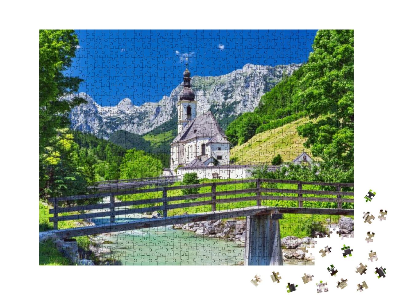 Scenic Mountain Landscape in the Bavarian Alps & Famous P... Jigsaw Puzzle with 1000 pieces