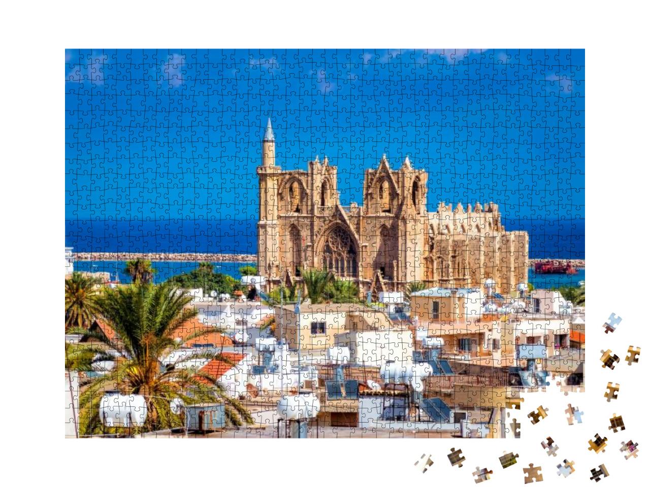 Lala Mustafa Pasha Mosque & Famagusta Town. Famagusta, Cy... Jigsaw Puzzle with 1000 pieces