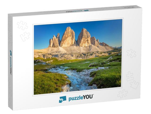 Famous Tre Cime Di Lavaredo At Summer Time. Landscape of... Jigsaw Puzzle