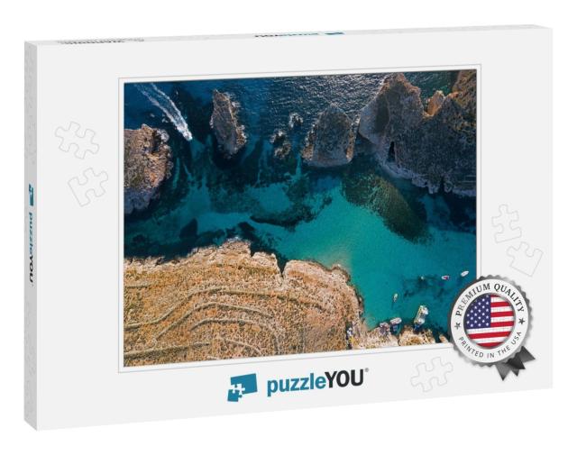 Amazing Aerial Landscape of the Blue Lagoon in Malta... Jigsaw Puzzle