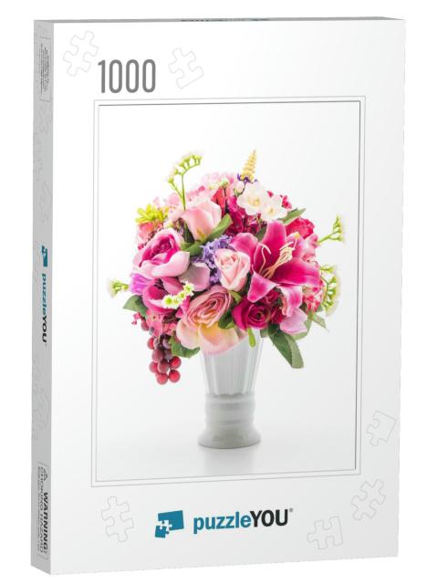 Beautiful Bouquet Flower Isolated on White Background... Jigsaw Puzzle with 1000 pieces