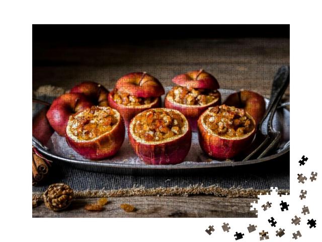 Baked Apples Stuffed with Walnuts & Sultanas... Jigsaw Puzzle with 1000 pieces