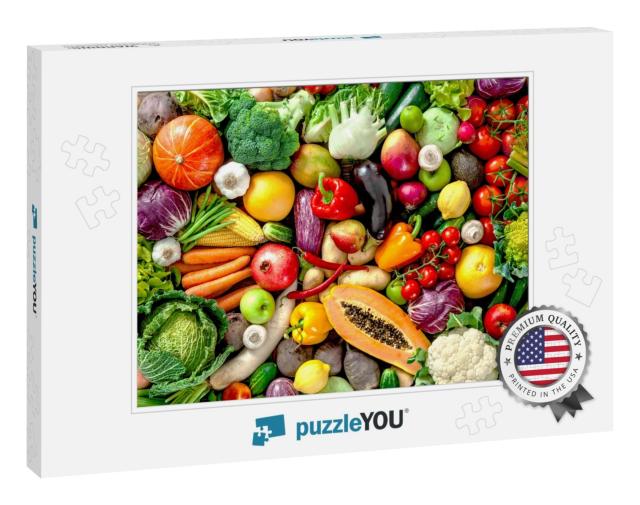 Assortment of Fresh Fruits & Vegetables... Jigsaw Puzzle
