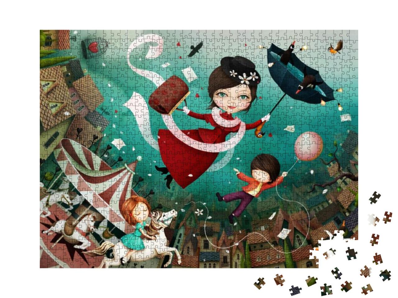 3D Image, Bright Fairytale Illustration Based on Tale of... Jigsaw Puzzle with 1000 pieces