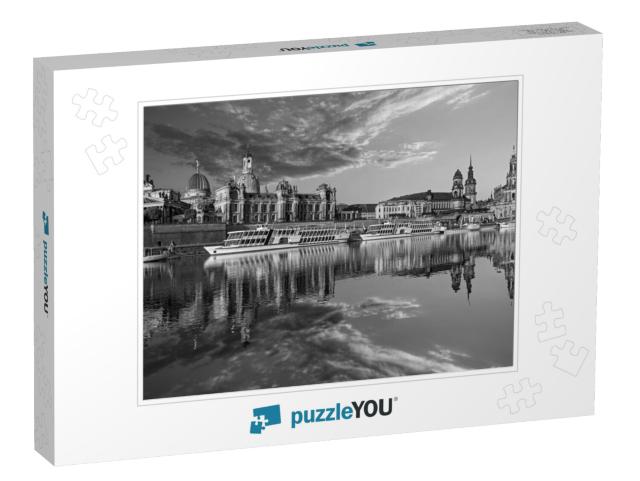 Beautiful Dresden City Skyline At Elbe River & Augustus B... Jigsaw Puzzle