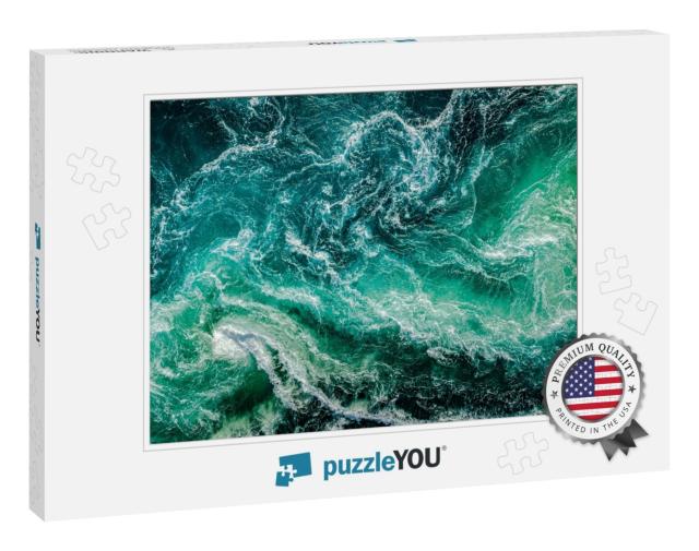 Waves of Water of the River & the Sea Meet Each Other Dur... Jigsaw Puzzle