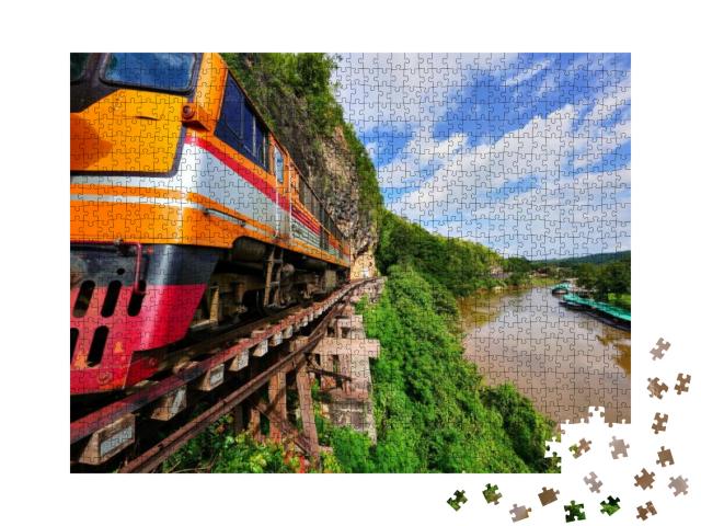 Travel Trip by Train on Death Railway Route from Krasae C... Jigsaw Puzzle with 1000 pieces