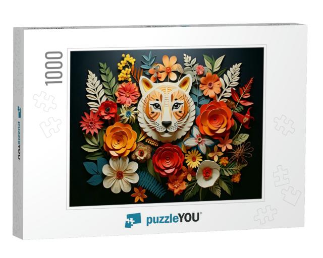Tiger Bouquet Jigsaw Puzzle with 1000 pieces