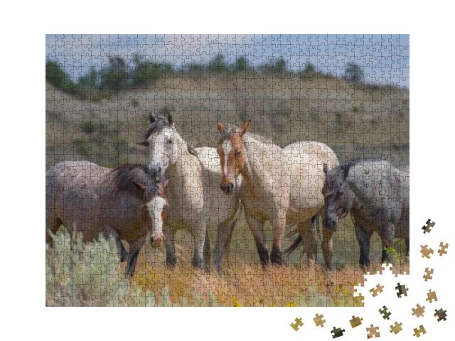 Wild Horses of Theodore Roosevelt National Park... Jigsaw Puzzle with 1000 pieces