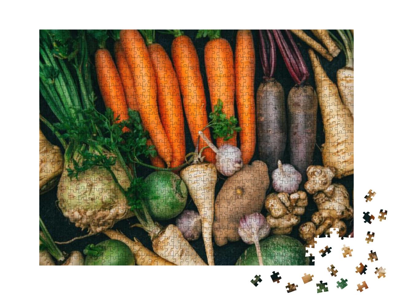 Root Crops, Carrots, Parsley Root, Turnip, Onion, Garlic... Jigsaw Puzzle with 1000 pieces