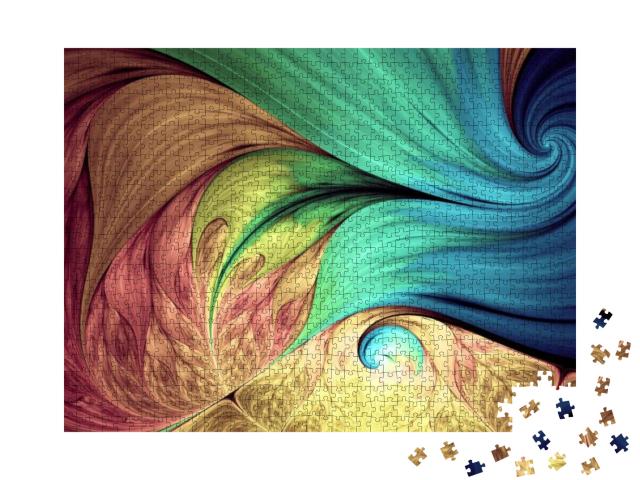 Abstract Fractal Patterns & Shapes. Dynamic Flowing Natur... Jigsaw Puzzle with 1000 pieces