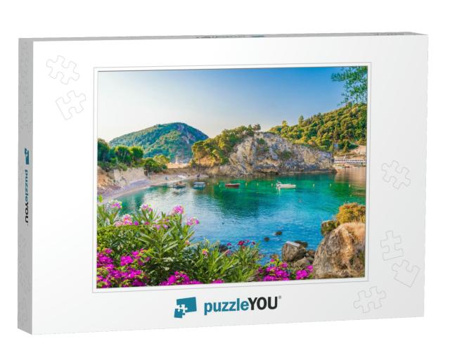 Paleokastritsa Bay on Corfu Island, Ionian Archipelago, G... Jigsaw Puzzle