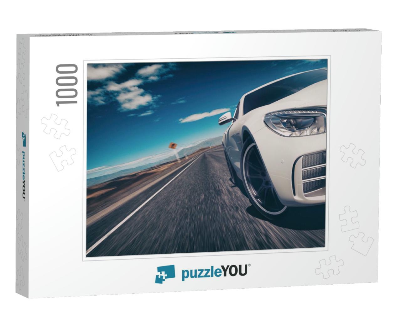 Sport Car Scene. 3D Rendering & Illustration... Jigsaw Puzzle with 1000 pieces