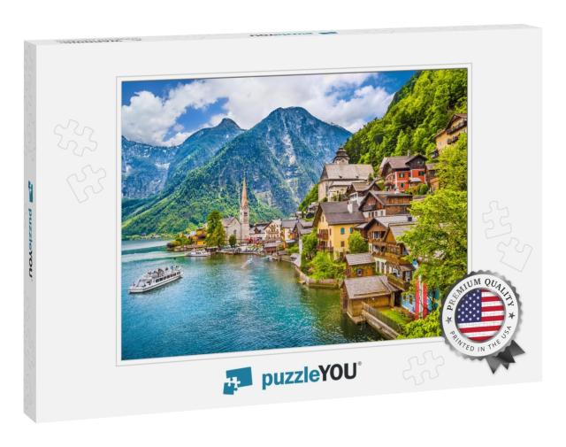 Scenic Picture-Postcard View of Famous Hallstatt Mountain... Jigsaw Puzzle