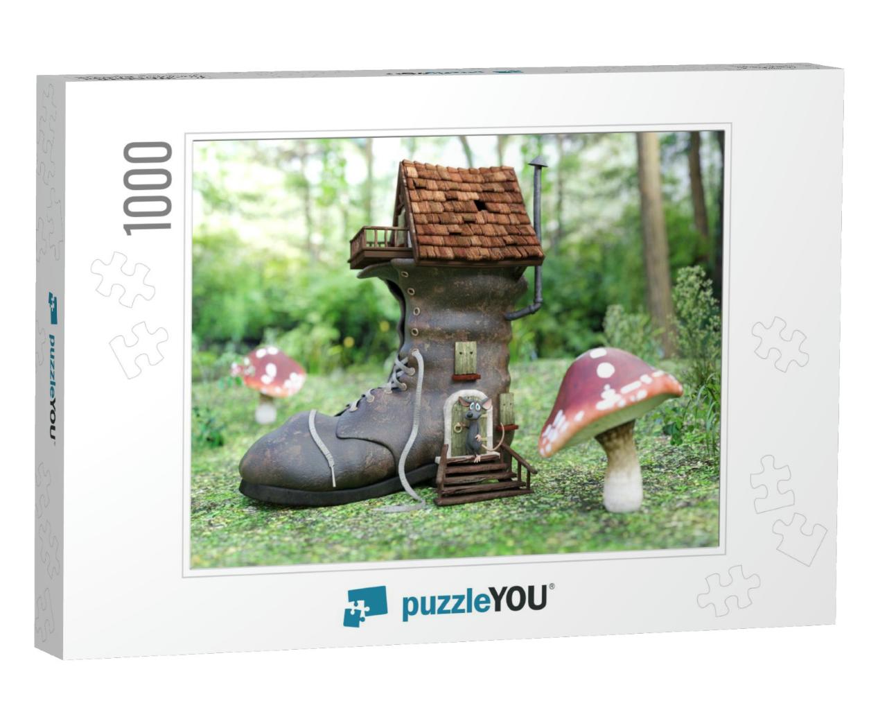 3D Rendering of a Cute Smiling Cartoon Mouse Standing Out... Jigsaw Puzzle with 1000 pieces