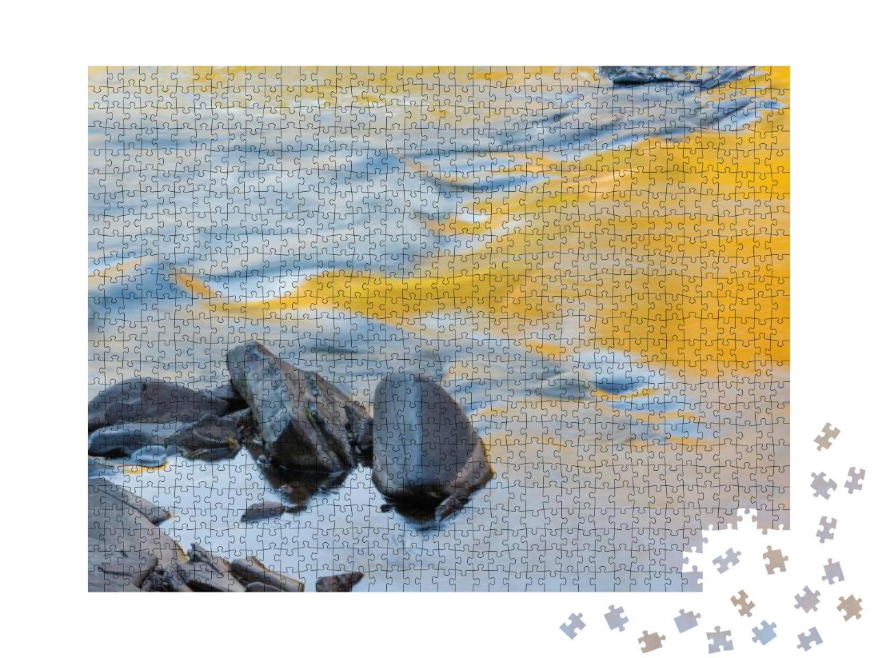 Landscape of the Presque Isle River Rapids with Reflectio... Jigsaw Puzzle with 1000 pieces