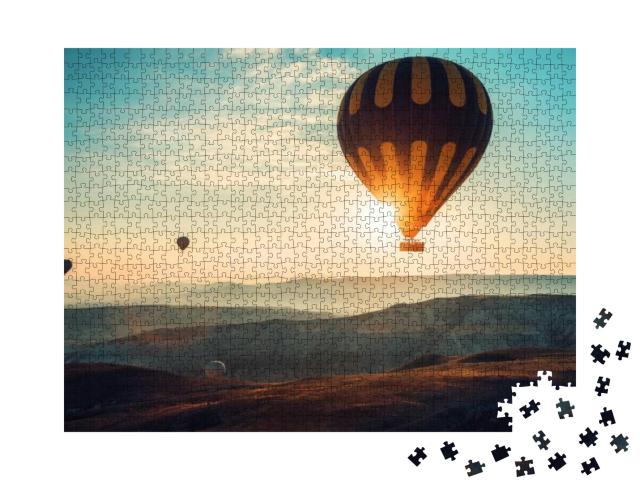 Hot Air Balloons Flying Over the Valley At Cappadocia, Tu... Jigsaw Puzzle with 1000 pieces