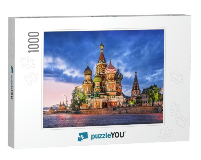 St. Basils Cathedral in Moscow on Red Square on a Summer... Jigsaw Puzzle with 1000 pieces