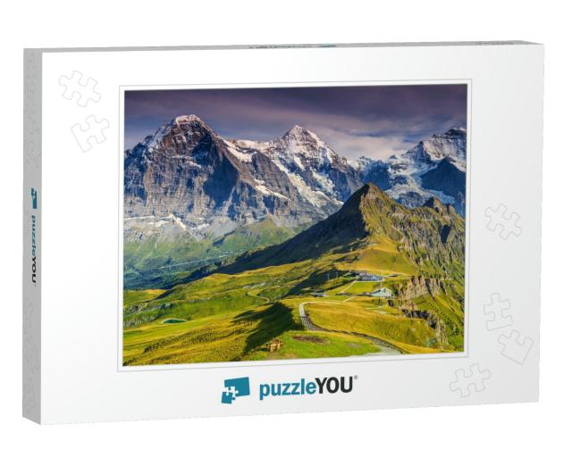 Stunning Alpine Panorama with Jungfrau, Monch, Eiger Nort... Jigsaw Puzzle