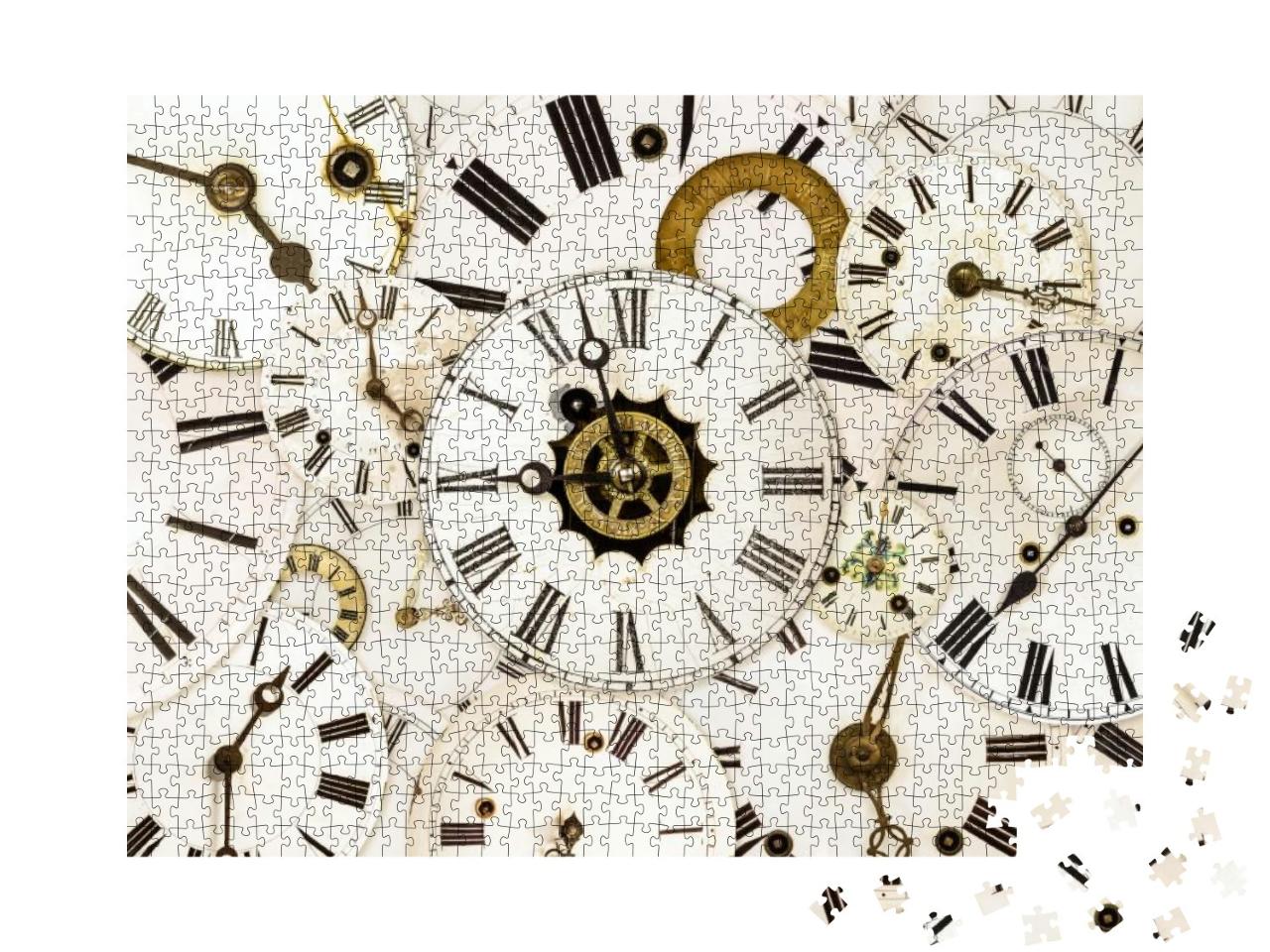 Large Set of Various Vintage Clock Faces... Jigsaw Puzzle with 1000 pieces