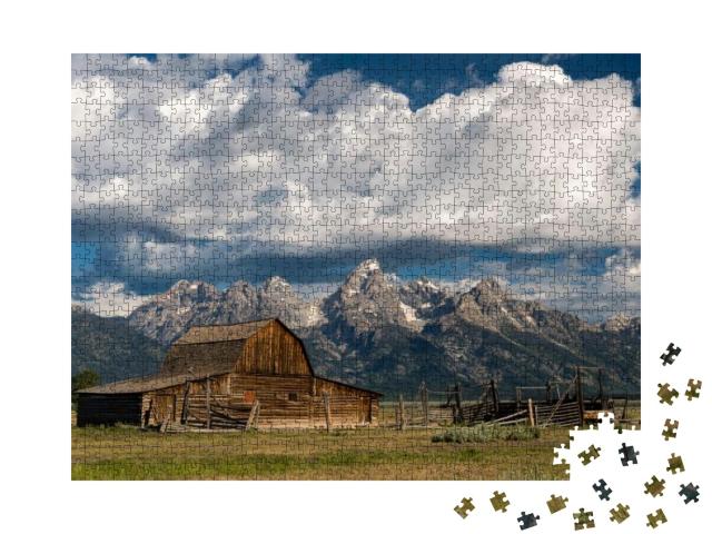 John Moulton Barn on Mormon Row in Grand Teton National P... Jigsaw Puzzle with 1000 pieces