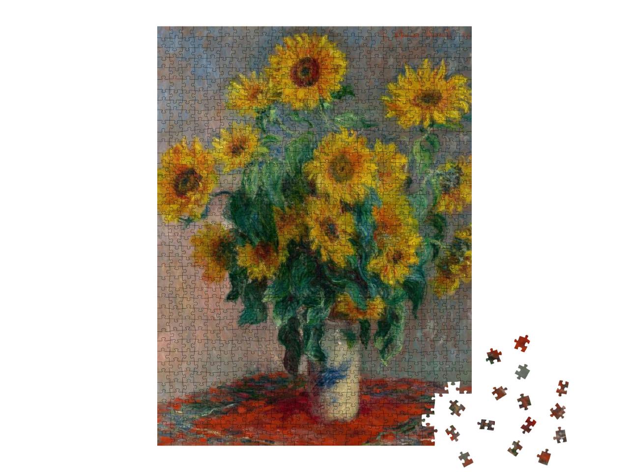 Bouquet of Sunflowers, by Claude Monet, 1881, French Impr... Jigsaw Puzzle with 1000 pieces