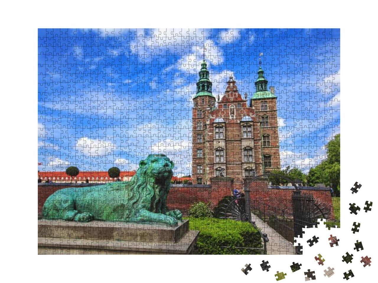Beautiful Rosenborg Palace in Copenhagen, Denmark. Sculpt... Jigsaw Puzzle with 1000 pieces