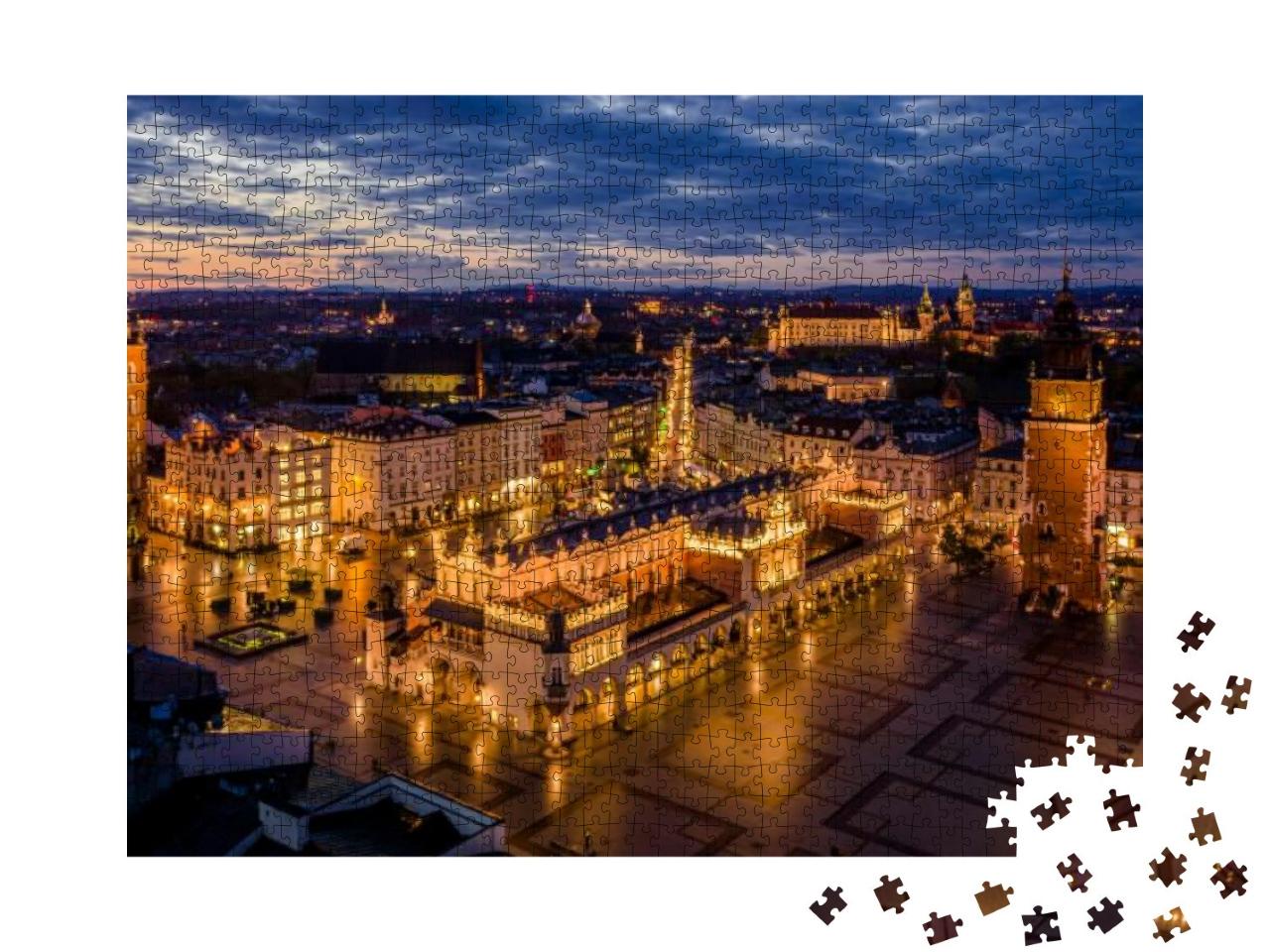 Main Square in Cracow, Poland... Jigsaw Puzzle with 1000 pieces