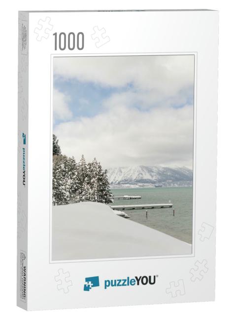 Lake Tahoe Waterfront Winter Snow... Jigsaw Puzzle with 1000 pieces