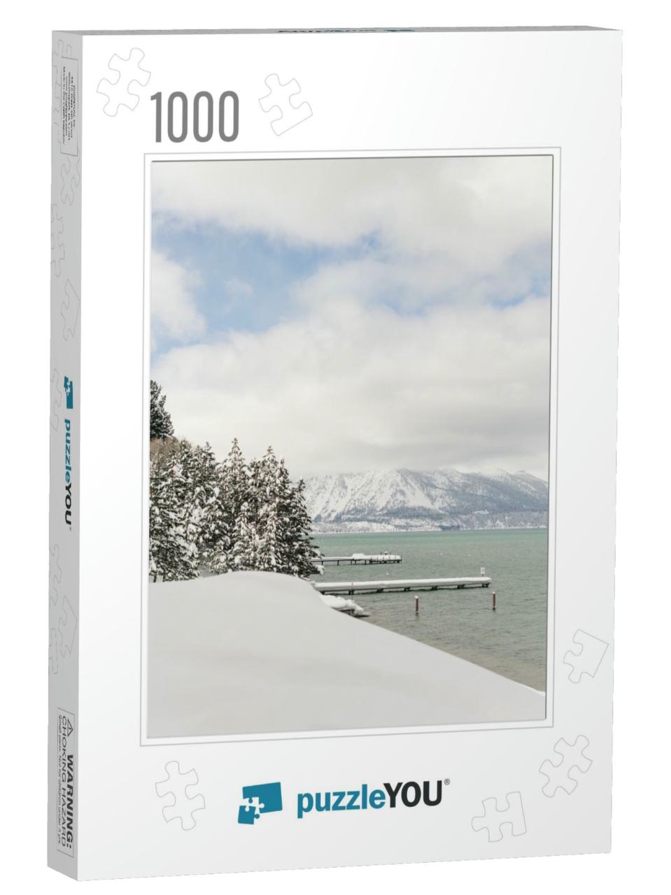 Lake Tahoe Waterfront Winter Snow... Jigsaw Puzzle with 1000 pieces