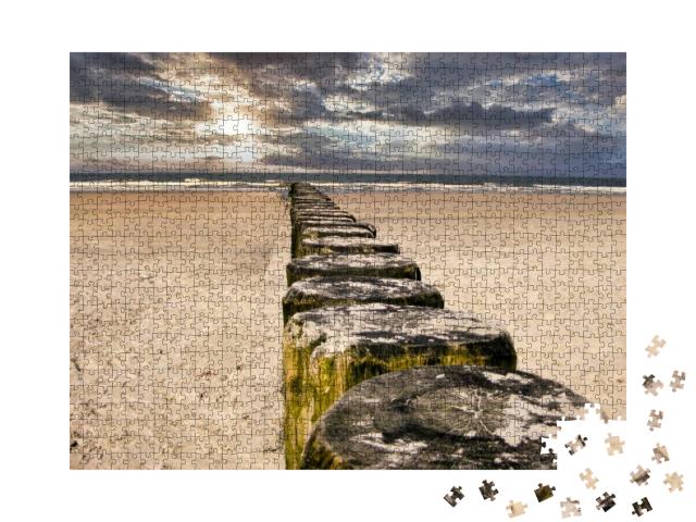 Groynes on a Sandy Beach on a North Sea Island... Jigsaw Puzzle with 1000 pieces