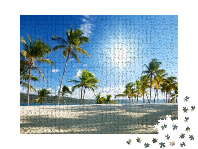 Caribbean Sea & Palms... Jigsaw Puzzle with 1000 pieces