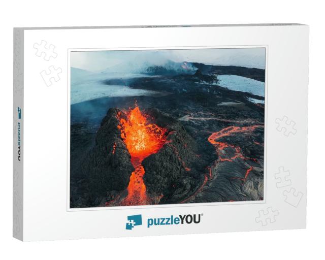 Iceland Volcanic Eruption 2021. the Volcano Fagradalsfjal... Jigsaw Puzzle